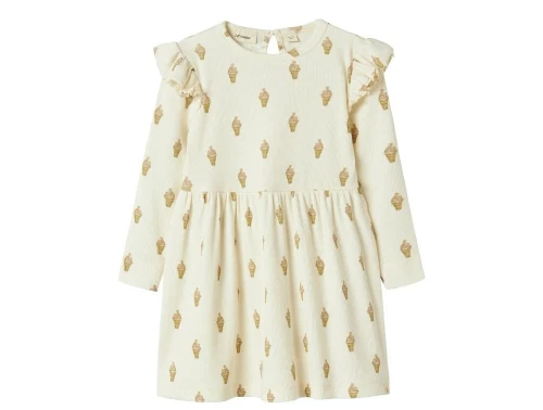 Lil Atelier kjole turtledove med vaffelis